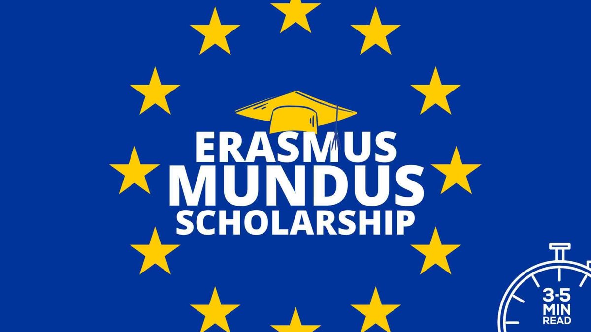Erasmus Mundus Scholarship banner with European Union stars and study abroad theme